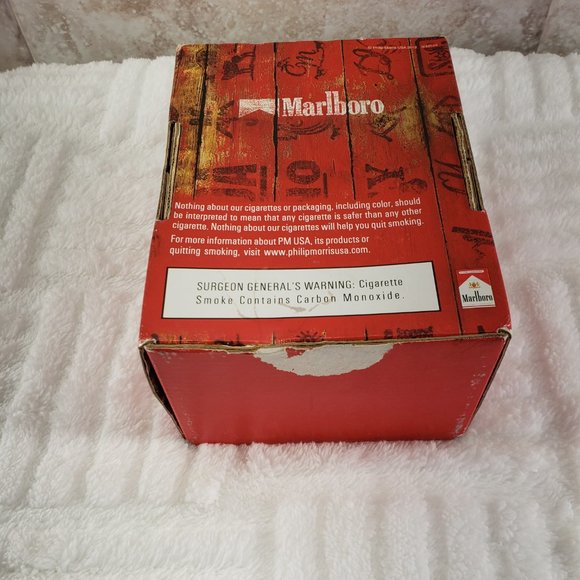 Collectible Engraved Marlboro Pint Steel Cup Tobacco Advertising Promo With Box - Picture 9 of 14